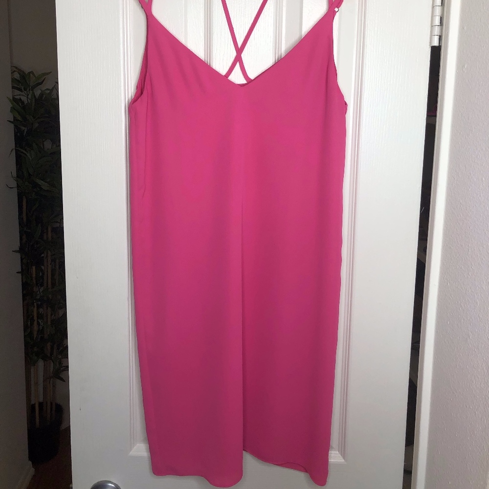 Hot Pink Strapey Top Shop Tank Dress